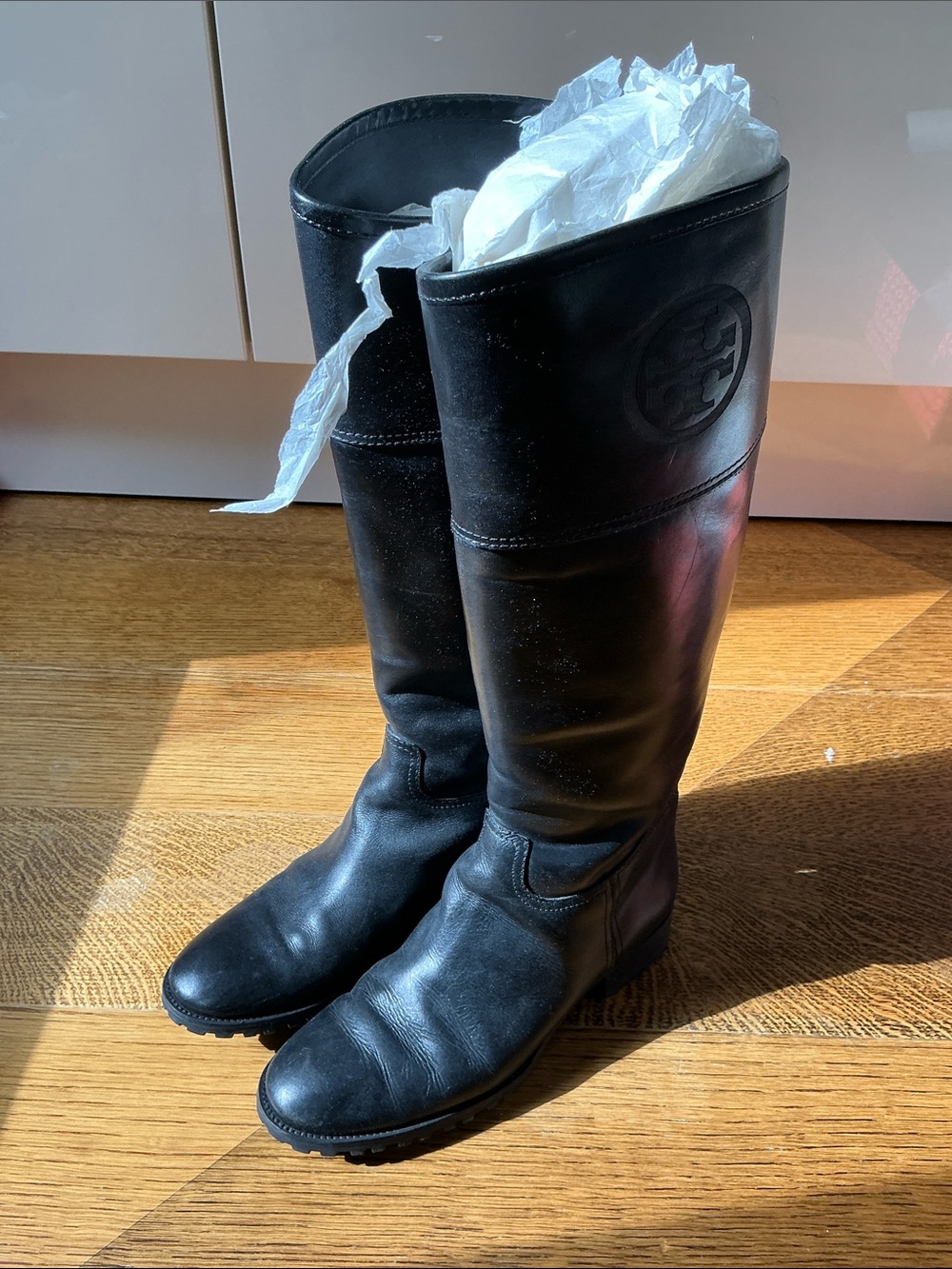 Tory Burch Black Knee-High Leather Jackson Boot